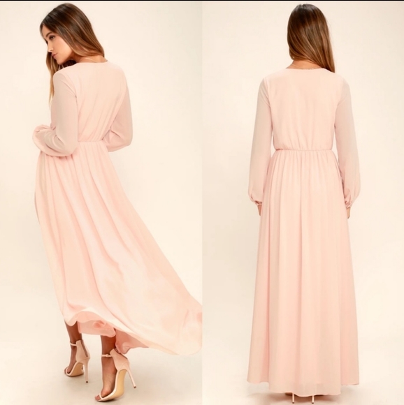 Lulu's Wondrous Water Lilies Blush Maxi Dress - Picture 7 of 12
